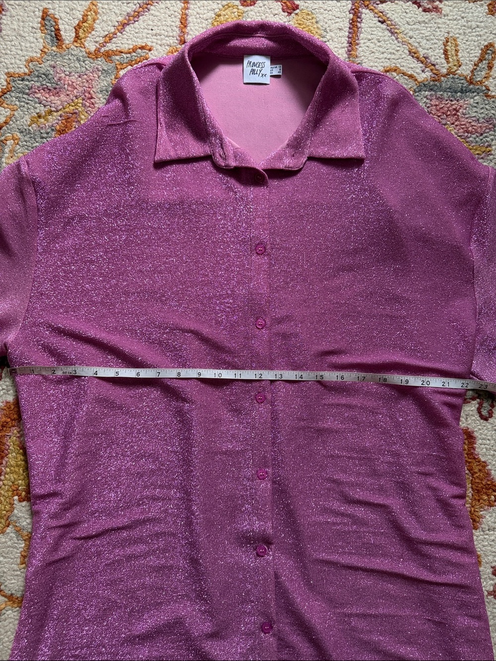Princess Polly Sparkle Pink Button-Down Oversized Mini Dress - Picture 4 of 8